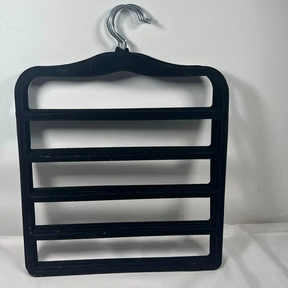 Black Velvet 4-Tier Trouser Pants Hangars Set of 4